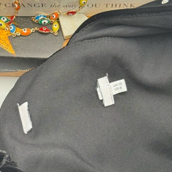 🆕 SELF-PORTRAIT 🧿 NWOT Velvet Diamante One Shoulder Mini Dress, Sz UK 12 US 8 - Picture 13 of 16